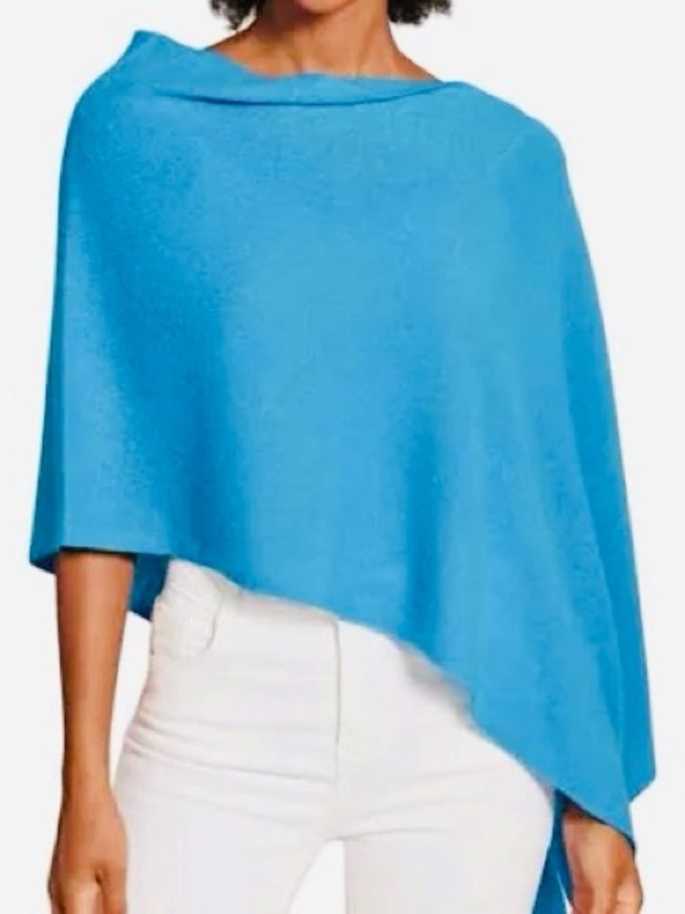 Claudia Nichole 100% Cashmere Dress Topper/ Wrap Bright Blue NWOT